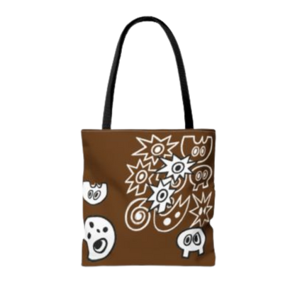Brown Playful Tote Bag