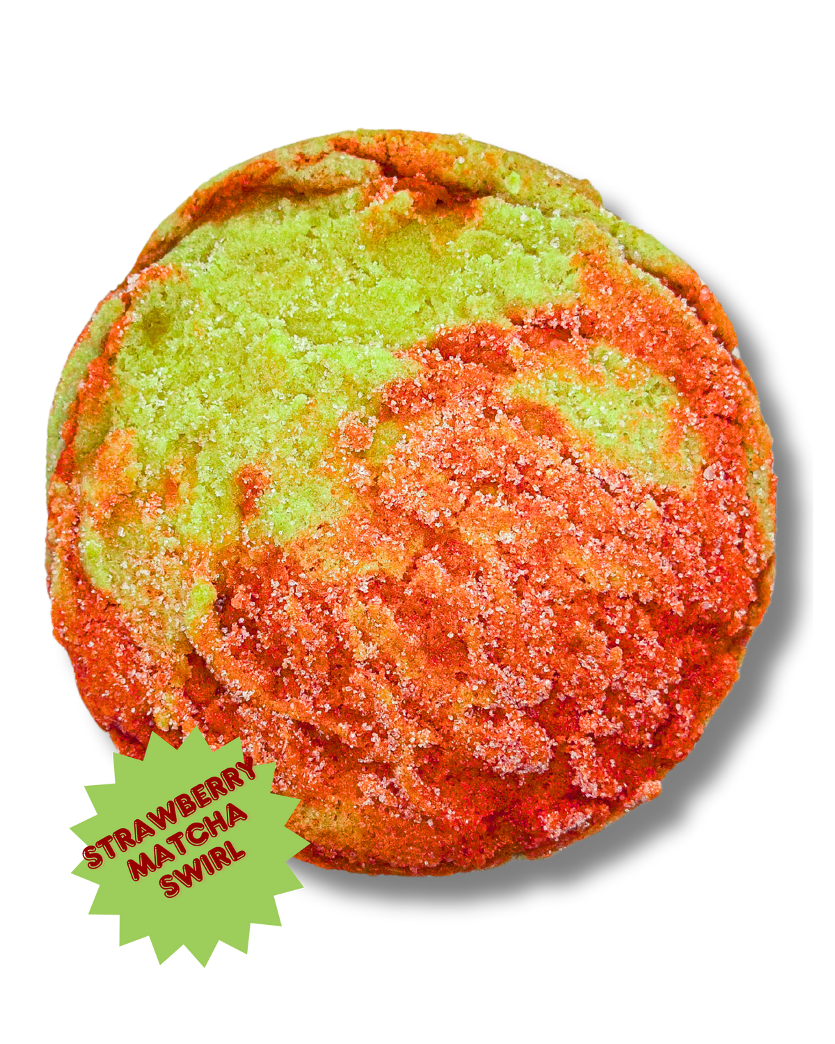 Boston Cookie Kitchen Strawberry Matcha cookie with strawberry and matcha swirls