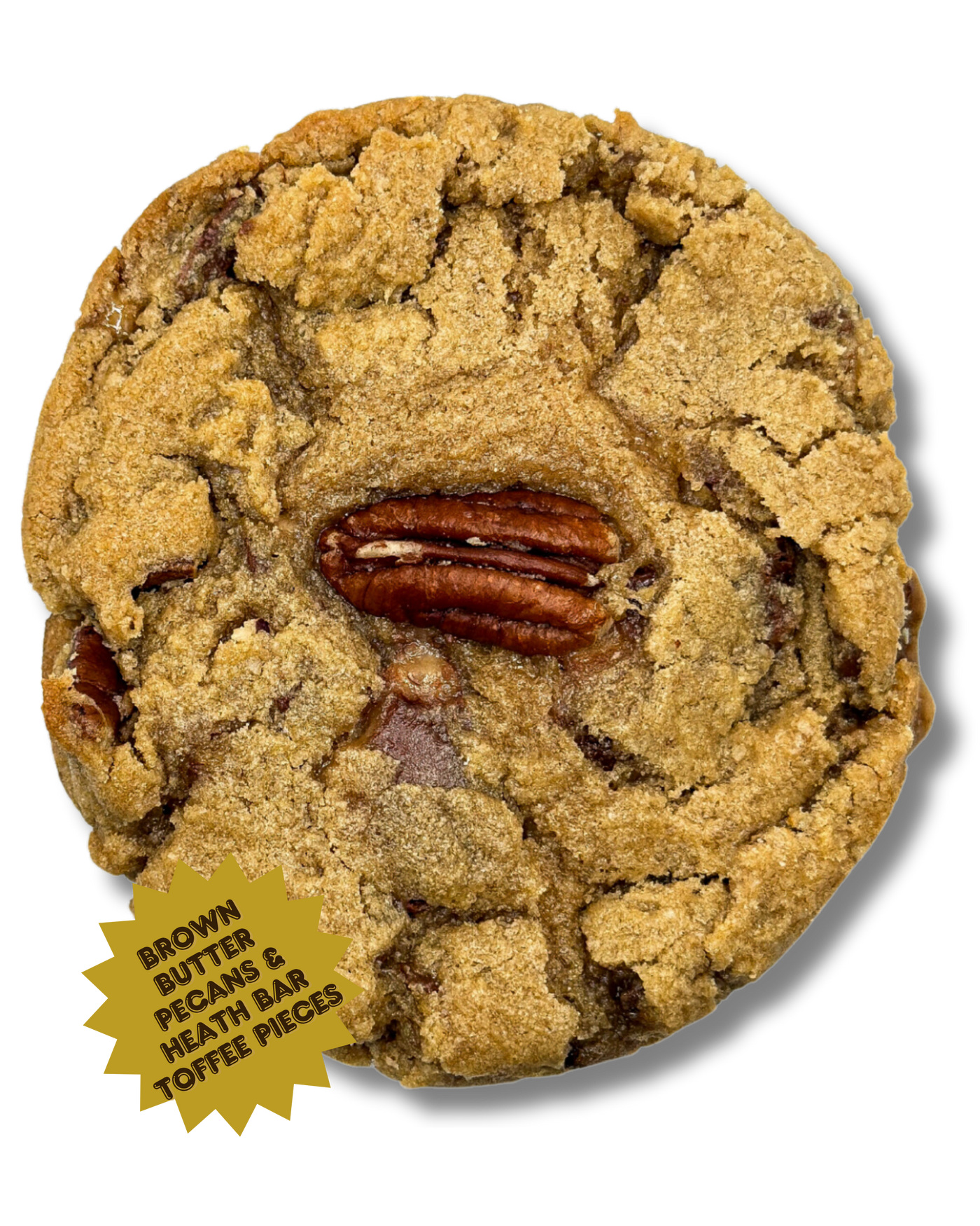 Boston Cookie Kitchen Pecan Toffee Crunch brown butter cookie with pecans and Heath Bar toffee pieces