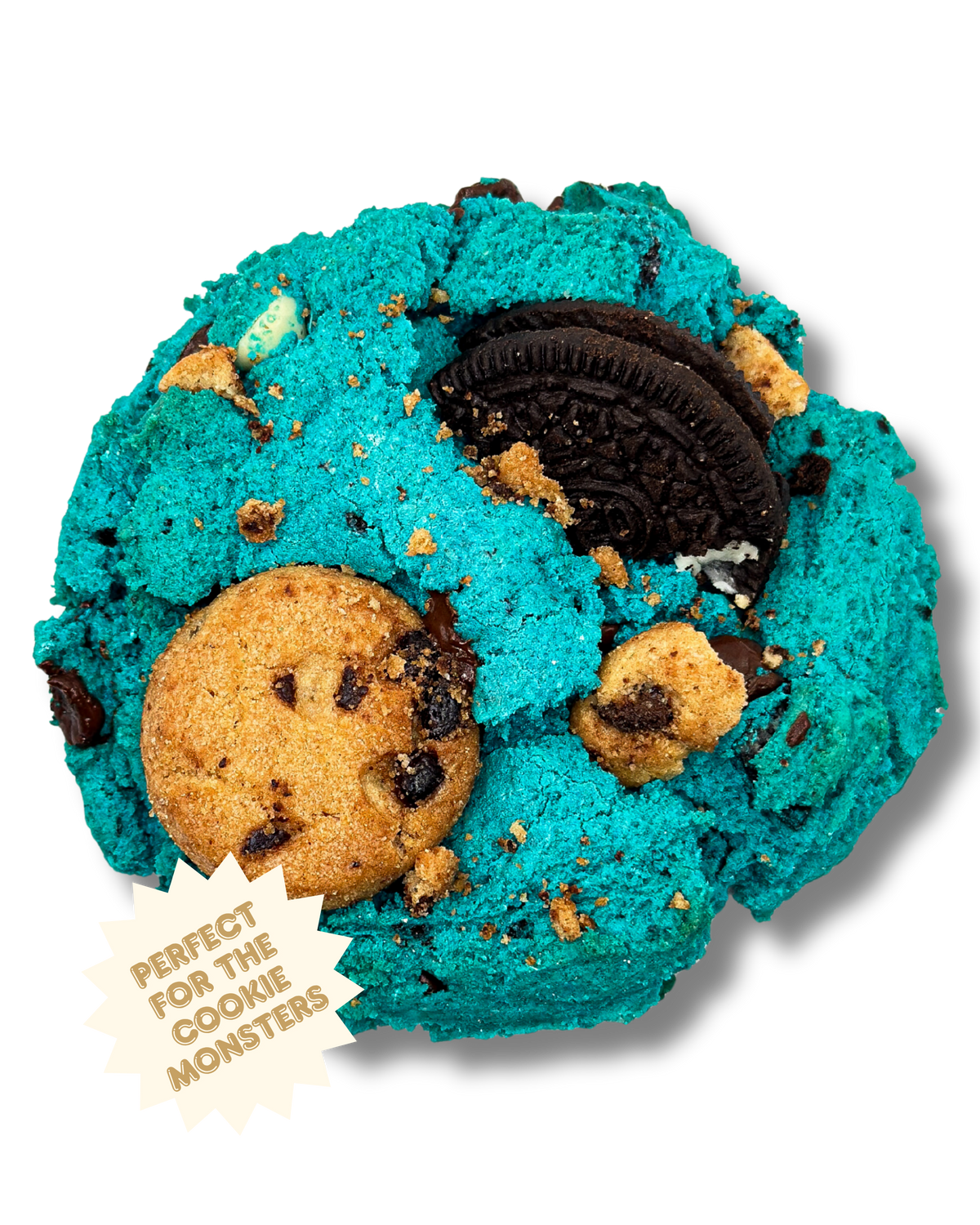 Boston Cookie Kitchen Cookie Monster cookie with Oreo, Chips Ahoy, white chips, and chocolate chips